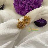 Premium AD Stone Toe Rings -Flower-White-G7552